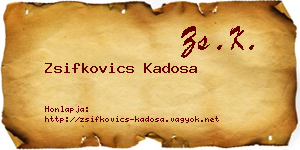 Zsifkovics Kadosa névjegykártya